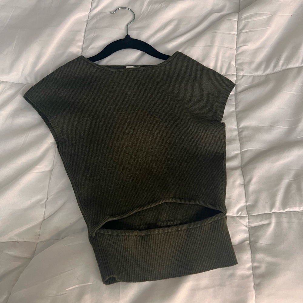 Wilfred Olive Green Knit Sleeveless Top